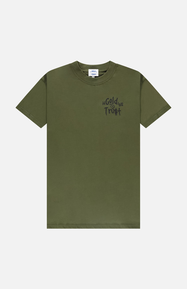 in gold we trust The Graffiti Tee Green 2025 Clothing