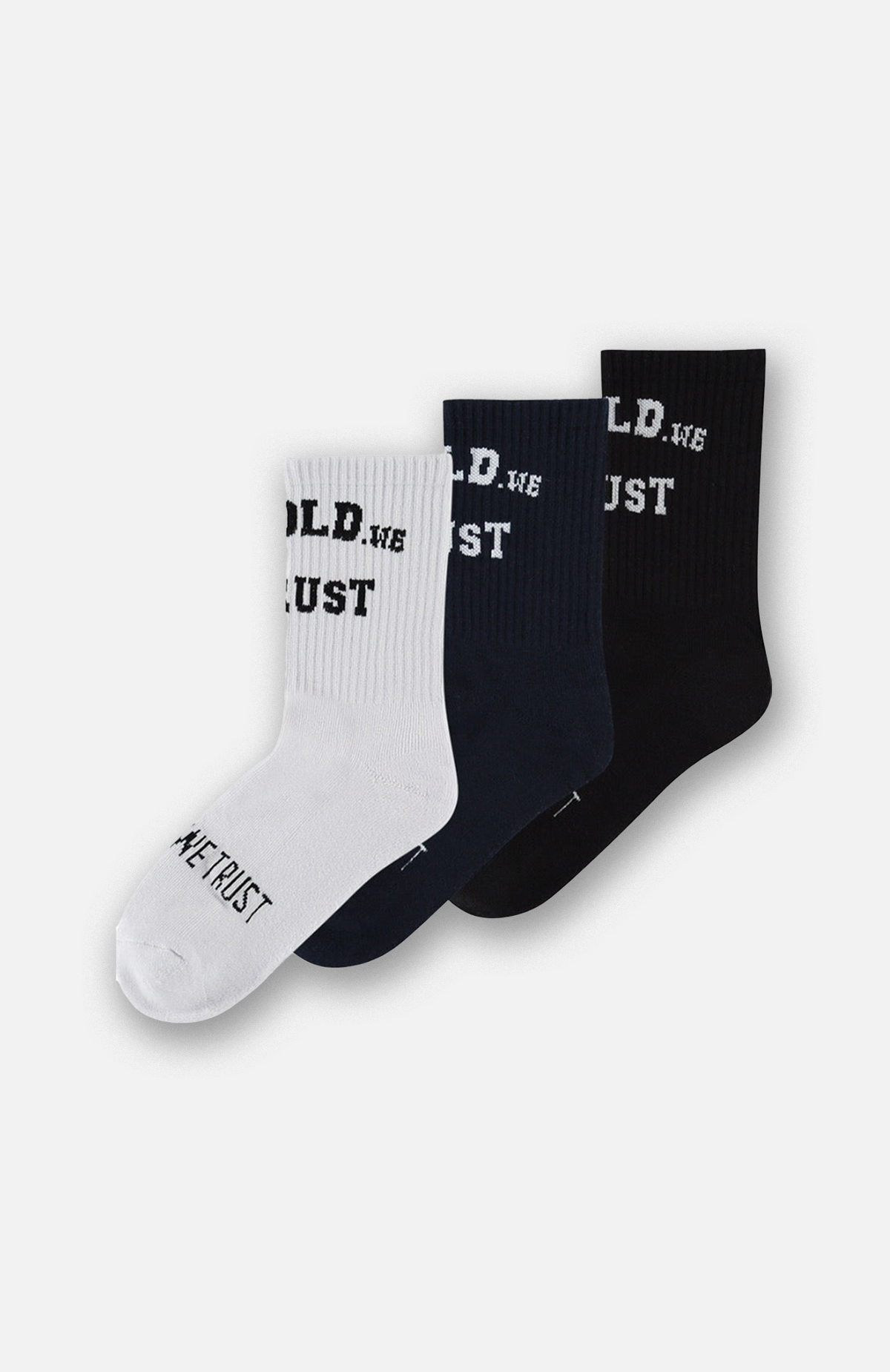 3-Pack Socks White Blue Black